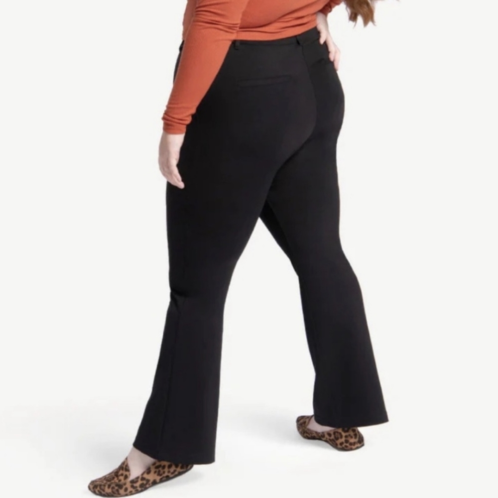 BETABRAND Classic Yoga Dress Pants Trousers Black Office Size Large Petite